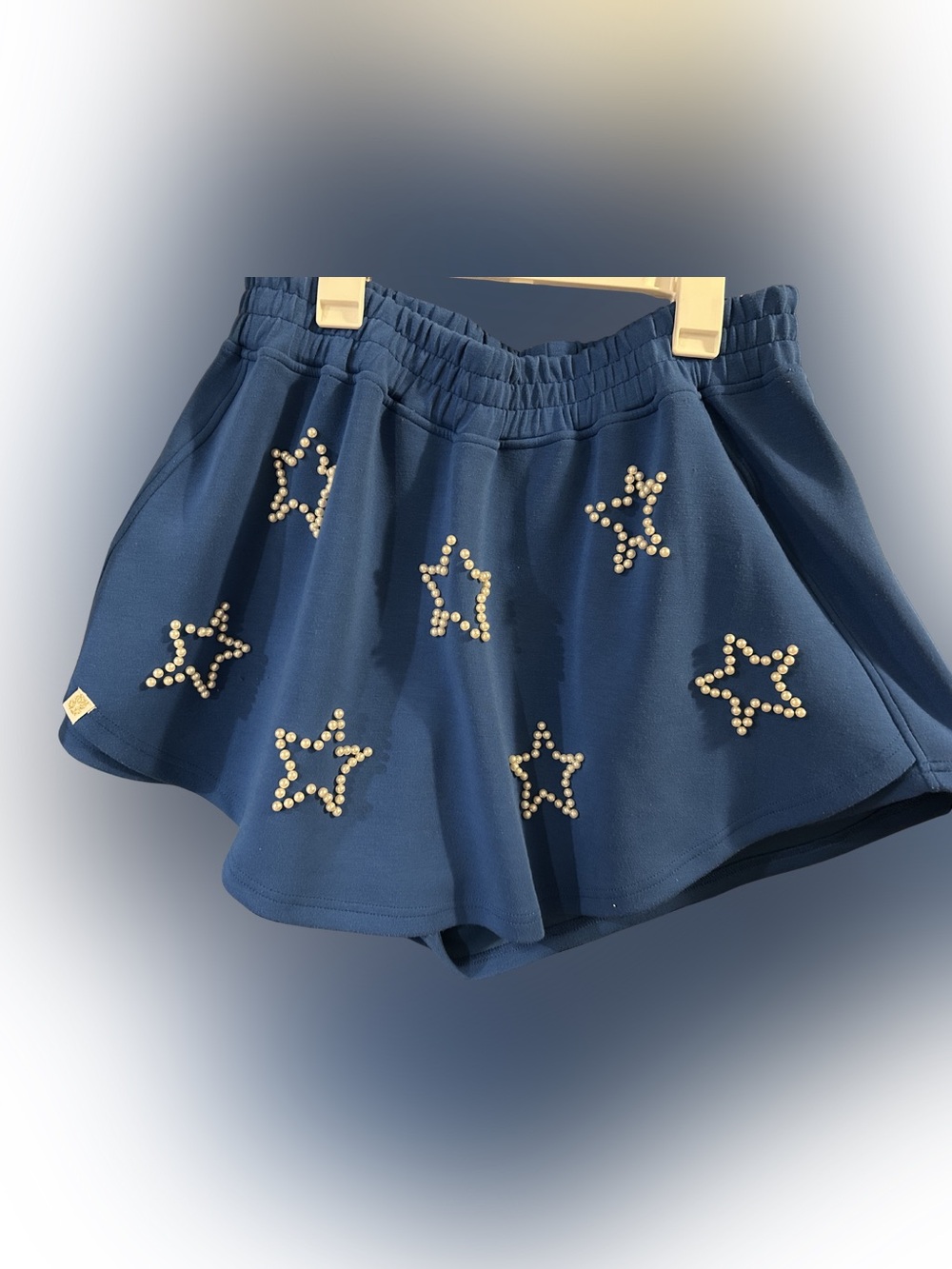 Simply Southern Navy Shorts with Pearl Star Accents